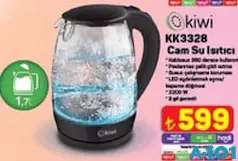 KİWİ KK3328 CAM SU ISITICI/KETTLE KİWİ KK3328 CAM SU ISITICI/KETTLE